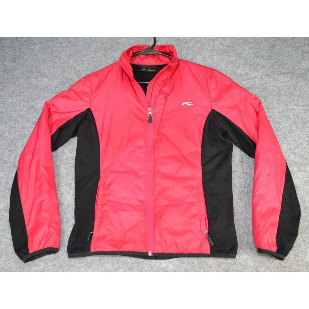 KJUS Ski Jacket Women's 38 / M Red Pink Insulated Primaloft Puffer Snow Full Zip